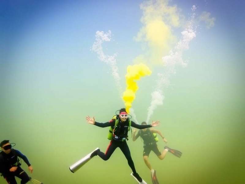 Underwater Holi festival in Dive Masters Dive Masters Holi celebration